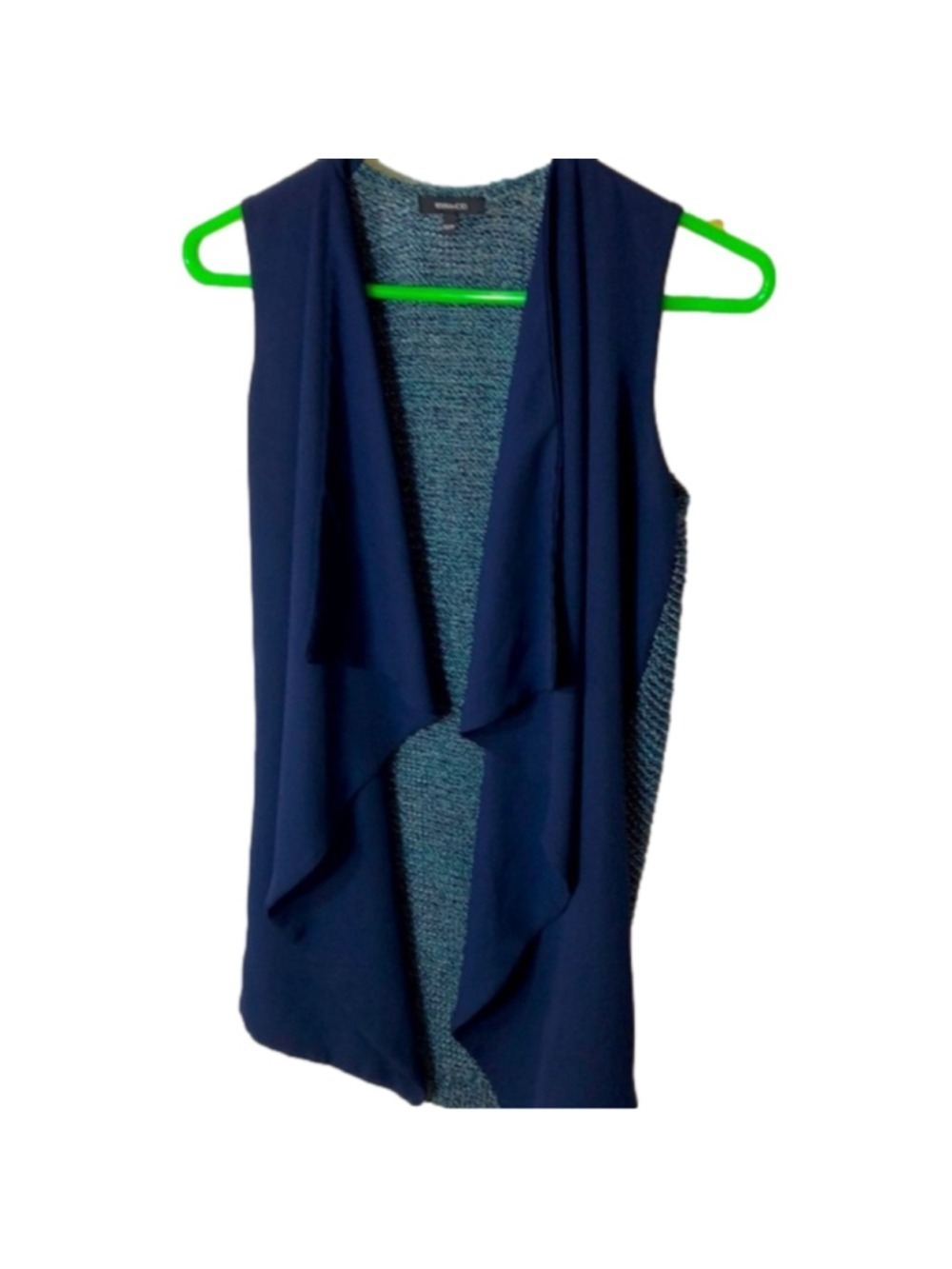 RW&CO blue knitted open vest normcore XS